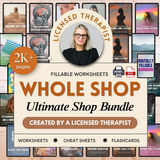 Therapist Resource Mega Bundle: 800+ Therapy Worksheets, 30+ Ebooks, EMDR Scripts, CBT/DBT Tools, Planners, Progress Notes & More
