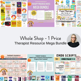 Therapist Resource Mega Bundle: 800+ Therapy Worksheets, 30+ Ebooks, EMDR Scripts, CBT/DBT Tools, Planners, Progress Notes & More