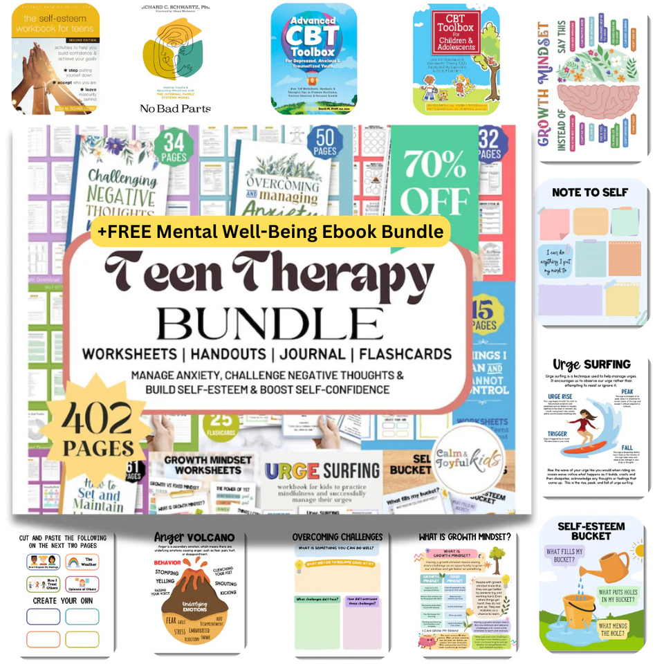 Therapist Resource Mega Bundle: 800+ Therapy Worksheets, 30+ Ebooks, EMDR Scripts, CBT/DBT Tools, Planners, Progress Notes & More