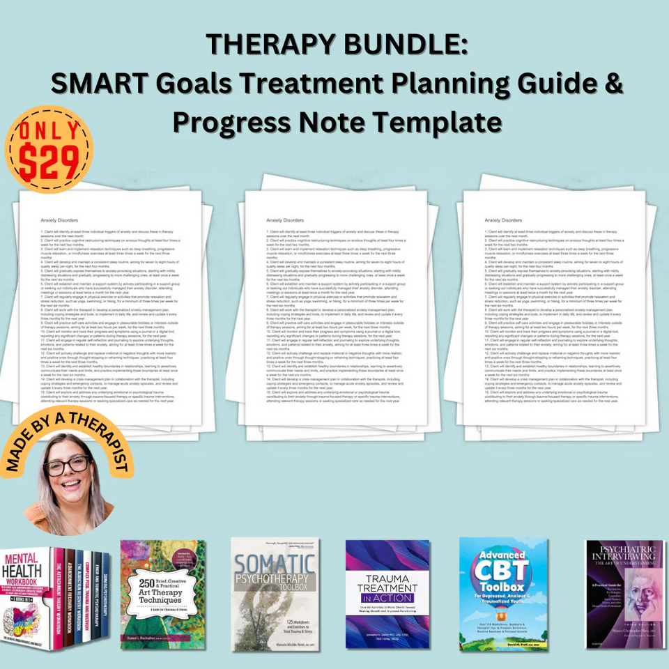 Therapist Resource Mega Bundle: 800+ Therapy Worksheets, 30+ Ebooks, EMDR Scripts, CBT/DBT Tools, Planners, Progress Notes & More