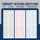 Therapy Session Questions & Counseling Notes Bundle | Clinical Tools, Progress Notes, & Documentation Reference