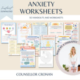 70% OFF Therapy Worksheet Bundle: Psychology Resources for Managing the Inner Critic, Setting Boundaries, and Healing Trauma with Acceptance, Safety plan, Planner, GAD and Affirmations!