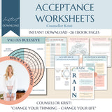 Mental Health Therapy Worksheet Bundle: Psychology Resources for Inner Critic, Boundaries, Trauma, and GAD – Includes Safety Plan, Planner, and Affirmations