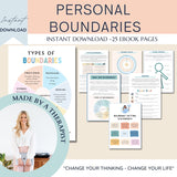 Mental Health Therapy Worksheet Bundle: Psychology Resources for Inner Critic, Boundaries, Trauma, and GAD – Includes Safety Plan, Planner, and Affirmations