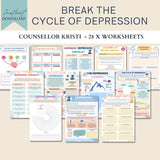 Mental Health Therapy Worksheet Bundle: Psychology Resources for Inner Critic, Boundaries, Trauma, and GAD – Includes Safety Plan, Planner, and Affirmations