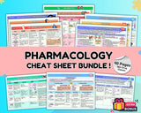 Pharmacology Cheat Sheet Bundle | 120+ Drug Classes | Cardiac, Psych, Immune, Endocrine Medications, & MUCH MORE