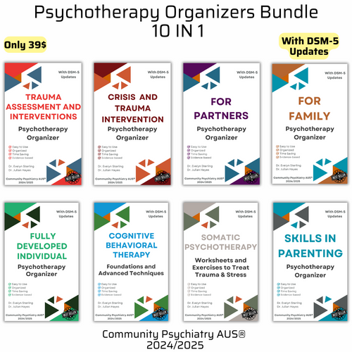 Psychotherapy Organizers Bundle  10 IN 1 - Community Psychiatry AUS®