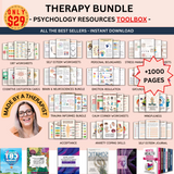 Mental Health Therapy Worksheet Bundle: Psychology Resources for Inner Critic, Boundaries, Trauma, and GAD – Includes Safety Plan, Planner, and Affirmations!