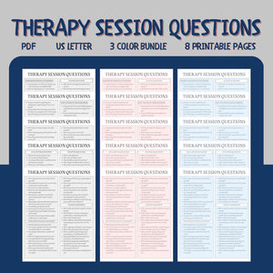 Therapy Session Questions & Counseling Notes Bundle | Clinical Tools, Progress Notes, & Documentation Reference