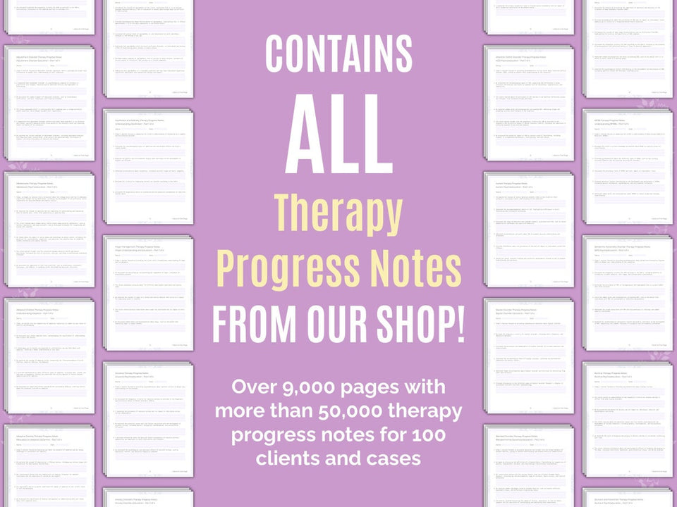 Therapist Progress Note Templates MEGA BUNDLE | Therapy, Counseling, Mental Health, Notes, Worksheets, Templates, Workbook