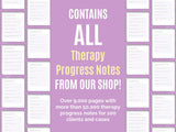 Therapist Progress Note Templates MEGA BUNDLE | Therapy, Counseling, Mental Health, Notes, Worksheets, Templates, Workbook