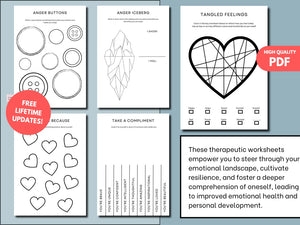 The Complete Art Therapy Worksheet: A Versatile Tool for Mental Health Professionals in Trauma, DBT, and CBT