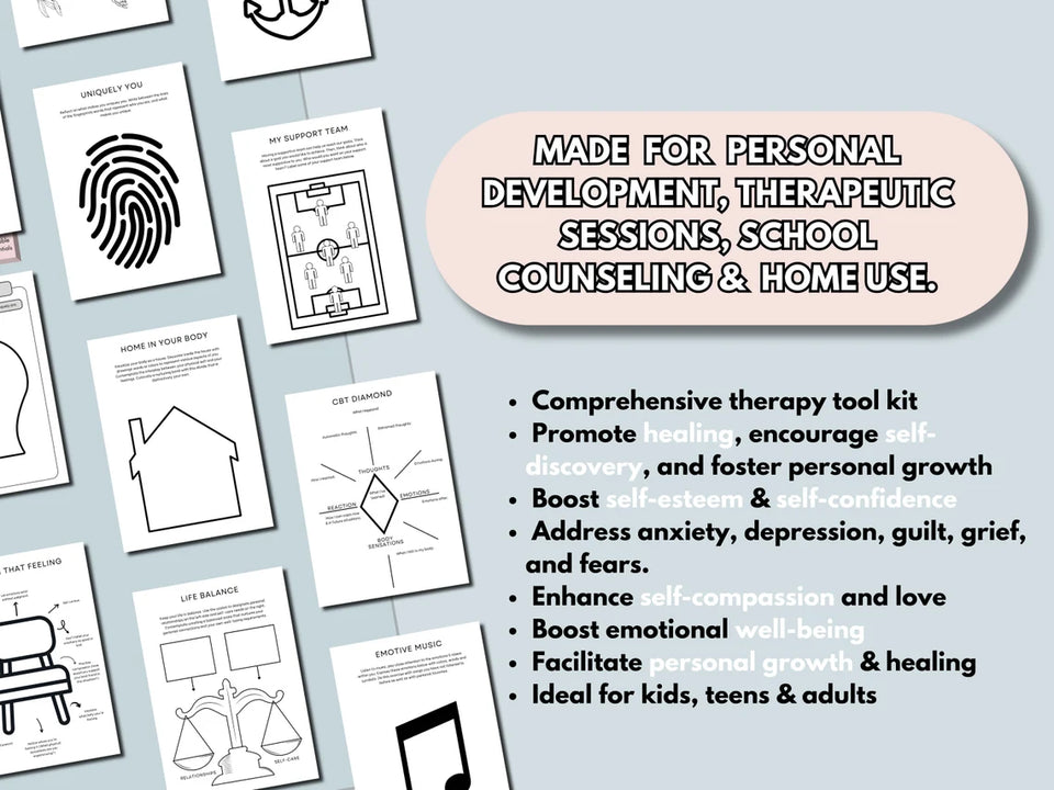 The Complete Art Therapy Worksheet: A Versatile Tool for Mental Health Professionals in Trauma, DBT, and CBT