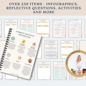 70% OFF Therapy Worksheet Bundle: Psychology Resources for Managing the Inner Critic, Setting Boundaries, and Healing Trauma with Acceptance, Safety plan, Planner, GAD and Affirmations!