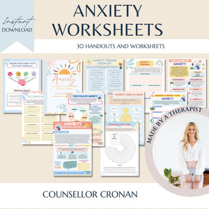70% OFF Therapy Worksheet Bundle: Psychology Resources for Managing the Inner Critic, Setting Boundaries, and Healing Trauma with Acceptance, Safety plan, Planner, GAD and Affirmations!