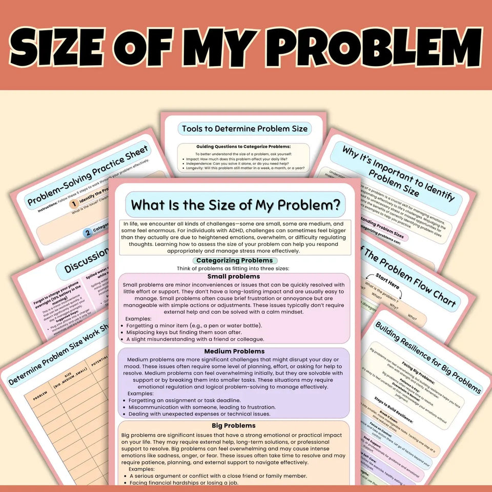 280+ ADHD Executive functioning Worksheets, ADHD Worksheets, Executive Function Bundle, School Counseling, Anxiety