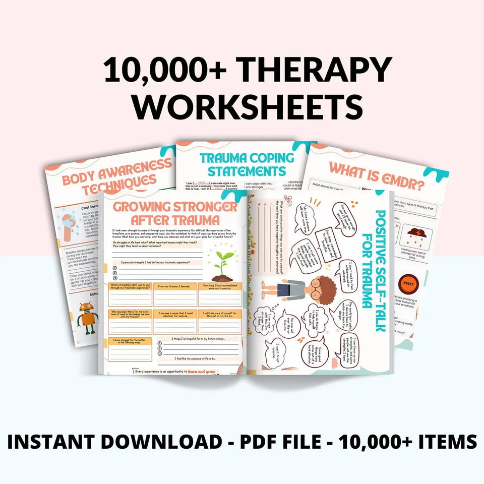 Therapy bundle, Psychology Worksheets, internal family systems, DBT bundle, EMDR scripts, trauma bundle, act bundle, psychologist resources