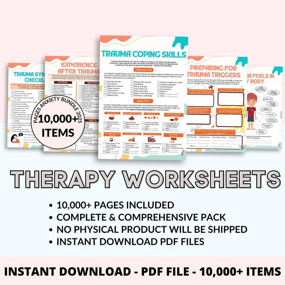 Therapy bundle, Psychology Worksheets, internal family systems, DBT bundle, EMDR scripts, trauma bundle, act bundle, psychologist resources