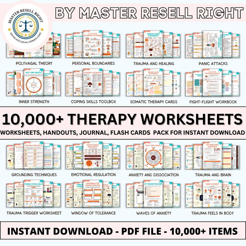 Therapy bundle, Psychology Worksheets, internal family systems, DBT bundle, EMDR scripts, trauma bundle, act bundle, psychologist resources