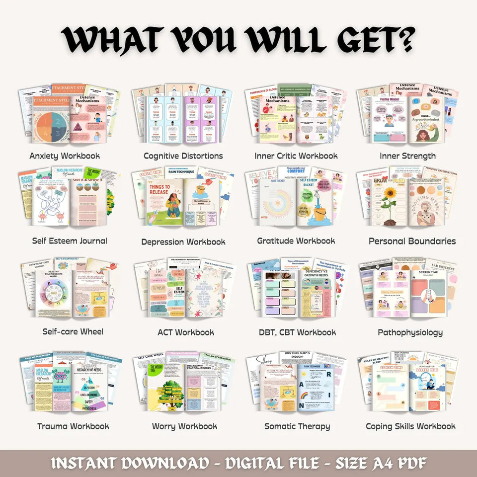 Therapy bundle: Psychology Worksheets, internal family systems, DBT bundle, EMDR scripts, trauma bundle, act bundle, psychologist resources