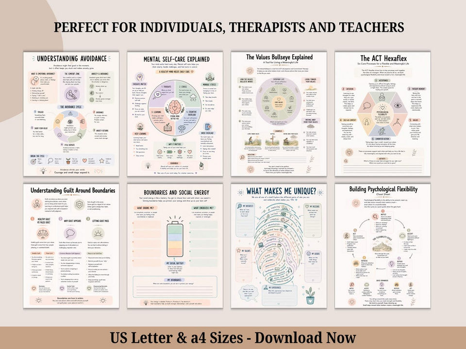 Mega shop bundle: 500 + Pages of Therapy worksheets and Activities. Anxiety, Self-Care Planner. Emotional Support. Coping skills.