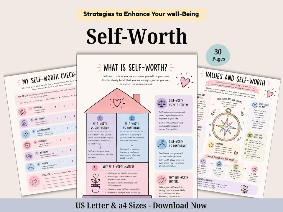 Mega shop bundle: 500 + Pages of Therapy worksheets and Activities. Anxiety, Self-Care Planner. Emotional Support. Coping skills.