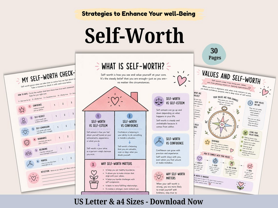 Mega shop bundle: 500 + Pages of Therapy worksheets and Activities. Anxiety, Self-Care Planner. Emotional Support. Coping skills.