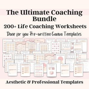 Life Coaching Resources Bundle: Tools for Self-Love, Personal Growth, and Goal Setting – Includes Coaching Worksheet template, Life Coaching tools, Coaching Workbook