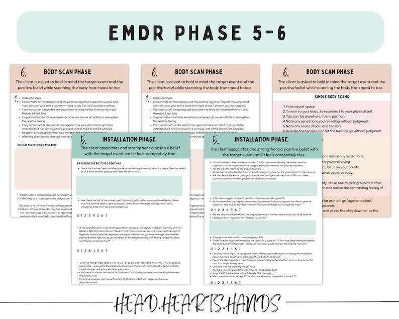 Eye Movement Psychotherapy Bundle: EMDR script phase 1-8, EMDR equipme ...