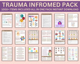 Mental Health Therapy Worksheet Bundle: Psychology Resources for Inner Critic, Boundaries, Trauma, and GAD – Includes Safety Plan, Planner, and Affirmations!