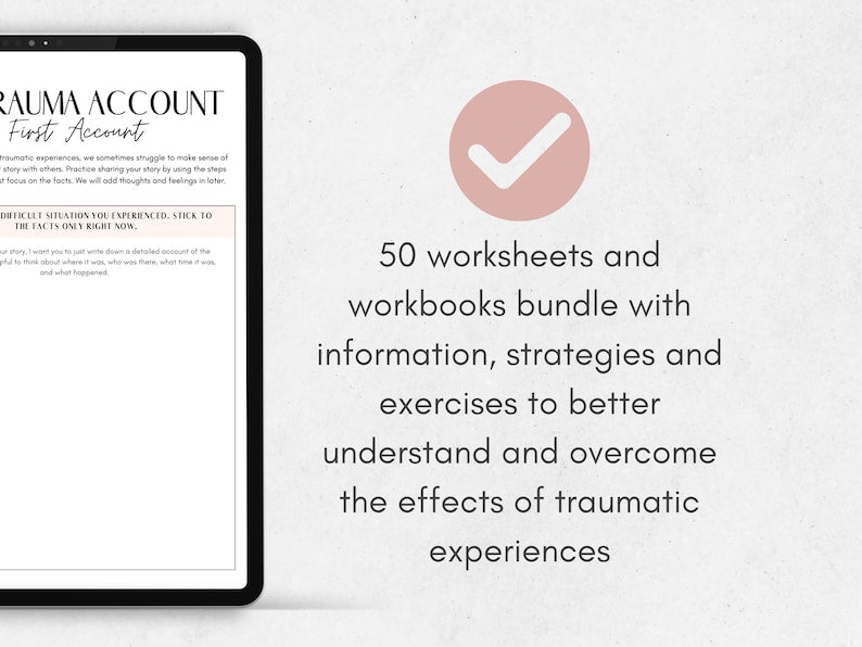 Trauma Therapy Mega Bundle: Adult PTSD Workbook (50 Pages) - CBT for Teens, Trauma Treatment Plan, Somatic Healing, Coping Skills 📘