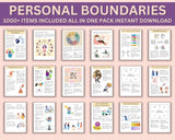 Mental Health Therapy Worksheet Bundle: Psychology Resources for Inner Critic, Boundaries, Trauma, and GAD – Includes Safety Plan, Planner, and Affirmations!