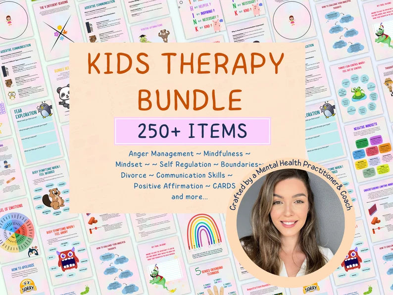 Kids Therapy Bundle: Therapy Worksheets for Kids Counsellor resources, Kids Therapy Resources, Kids Counselling Worksheets, School Worksheets