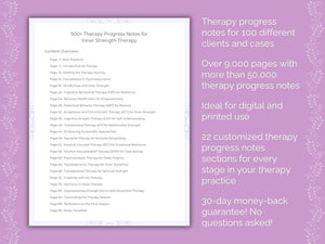 Therapist Progress Note Templates MEGA BUNDLE | Therapy, Counseling, Mental Health, Notes, Worksheets, Templates, Workbook