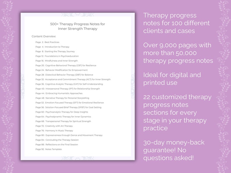 Therapist Progress Note Templates MEGA BUNDLE | Therapy, Counseling, Mental Health, Notes, Worksheets, Templates, Workbook