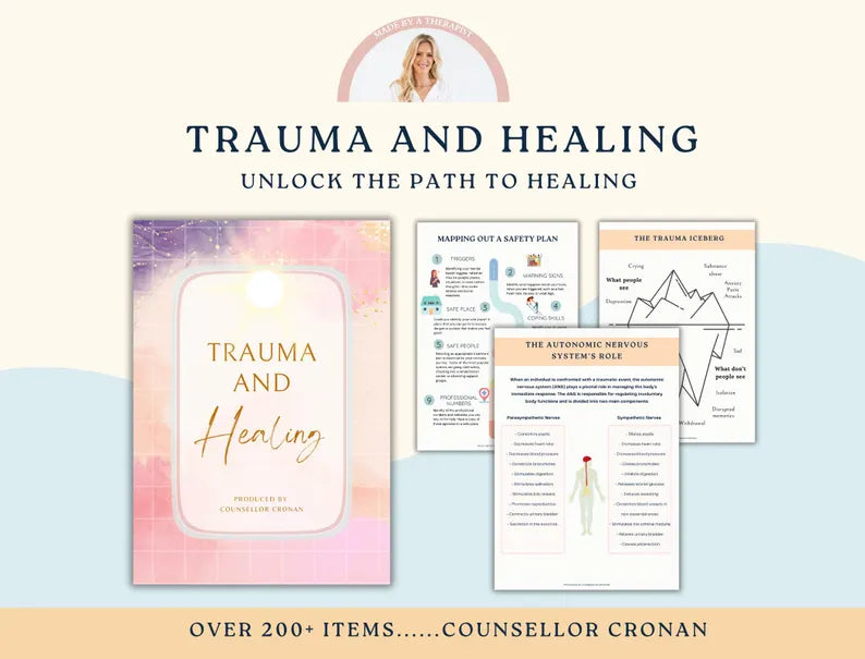 Trauma Therapy Bundle: PTSD Worksheets, BPD Coping Tools, Safety Plans, self-worth, Narrative Therapy, Crisis Therapy & More! 50% Off